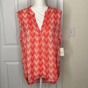 Red & Tan Arrow High Low Tank Top